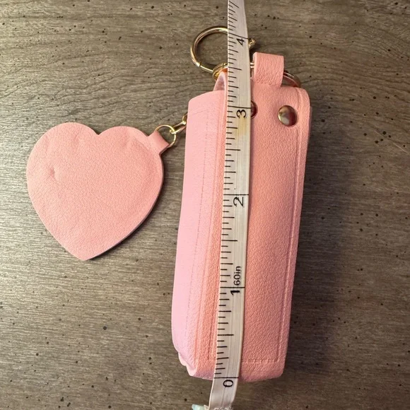 Pink Heart Keychain with Lipstick Holder - Picture 3 of 4